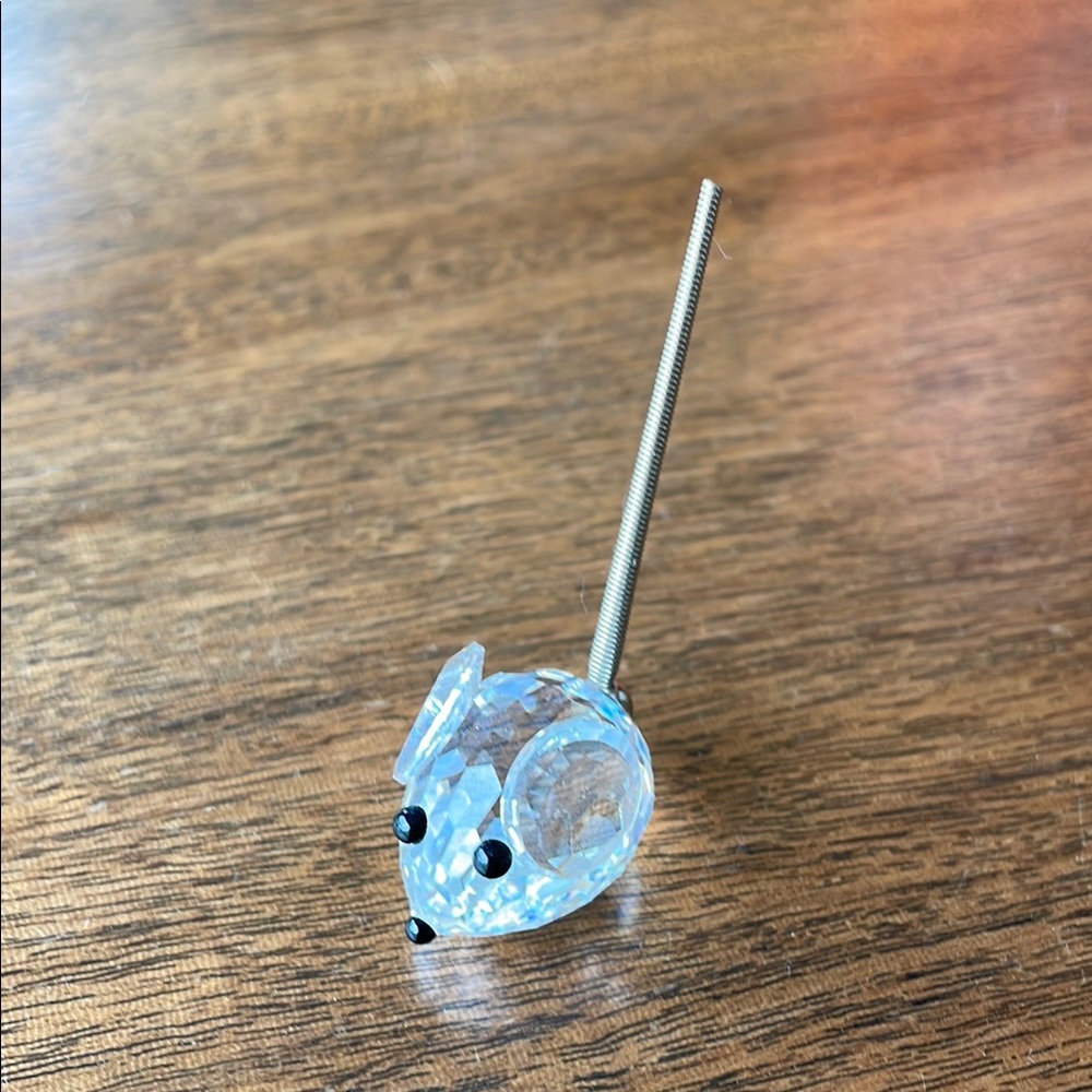 Swarovski Crystal Mini Mouse Figurine with Silver Metal Accents